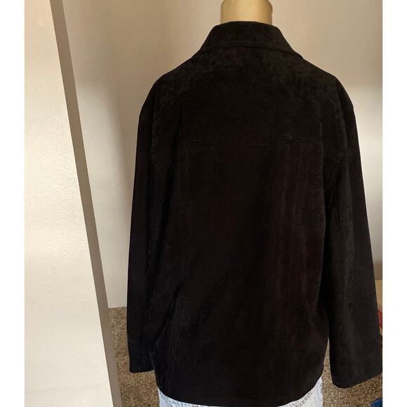 Talbots Black Button Up Light Coat Jacket Long Sleeve Women Size Medium - Picture 4 of 9